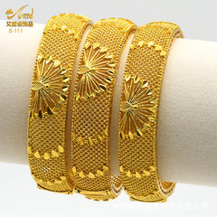 Renevo 24K Alloy Dubai Bridal Bracelet New Popular Middle East Indian Women's Wedding Gold Bracelet in Stock