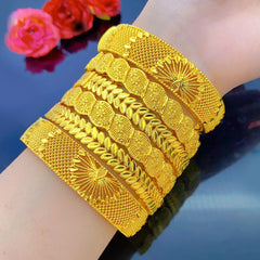 Renevo Xiaohongshu Same Style Vietnam Middle East Alluvial Gold Peacock Bracelet Dubai Bride Wedding Non-Fading Gold-Plated Bracelet