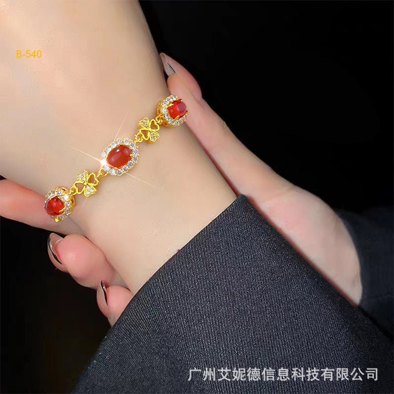 Renevo New Vietnam Placer Gold Affordable Luxury Fashion Bracelet Ornament Women's Gemstone Diamond Bracelet Jewelry