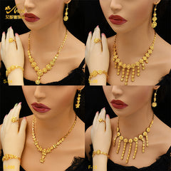 Renevo Ainid Jewelry Earrings 2023 Dubai Jewelry Bridal Necklace Suit Source Factory in Stock