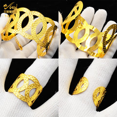 Renevo Indian Jewelry Bracelet 24K Gold Plated Ornament Bracelet Female Nigeria Bracelet Alluvial Gold Bracelet in Stock