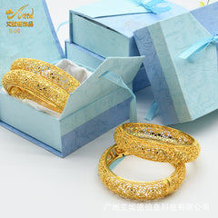 Renevo Dubai Bride 24K Hollow Alloy Bracelet Middle East Women's Wedding Bracelet in Stock