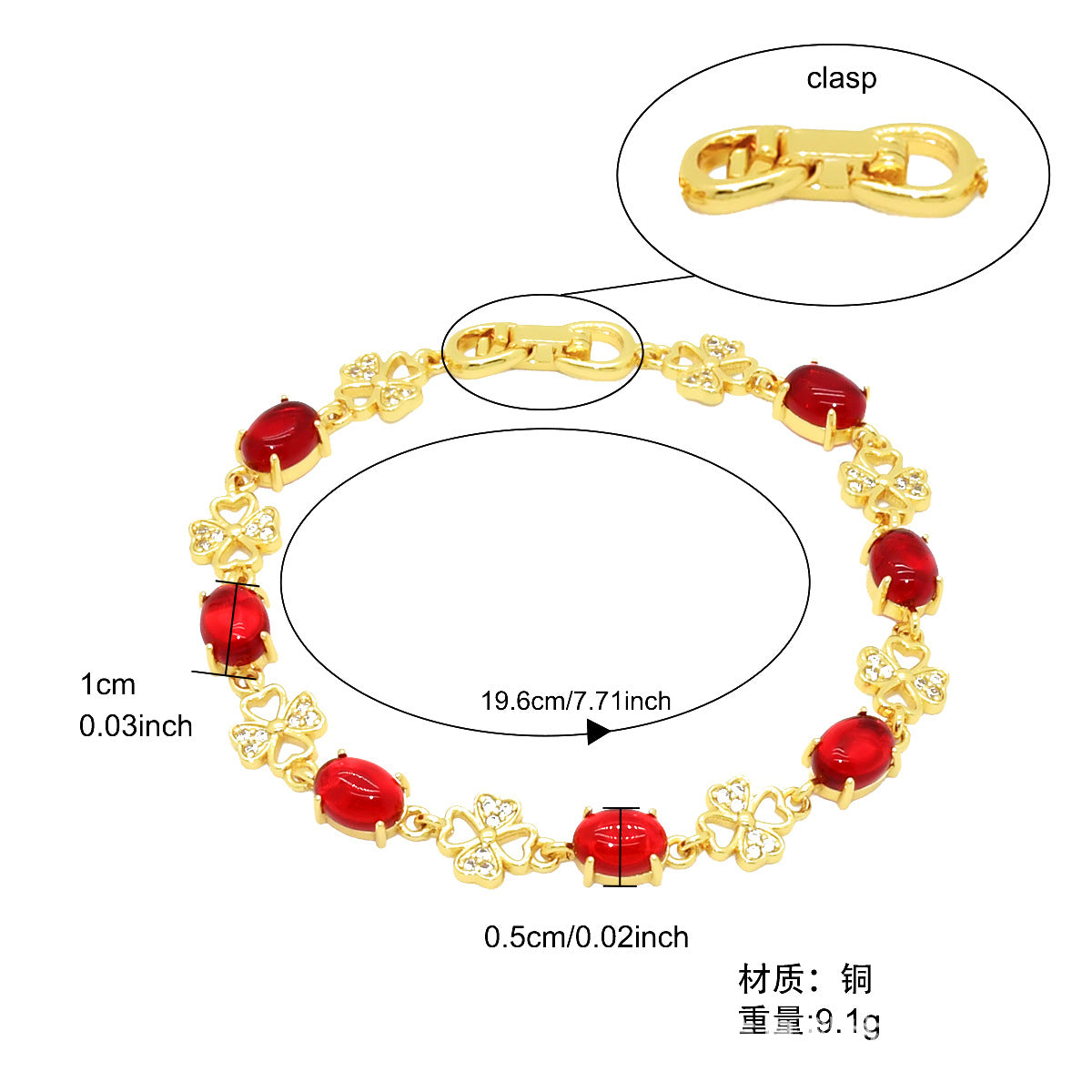 Renevo New Vietnam Placer Gold Affordable Luxury Fashion Bracelet Ornament Women's Gemstone Diamond Bracelet Jewelry