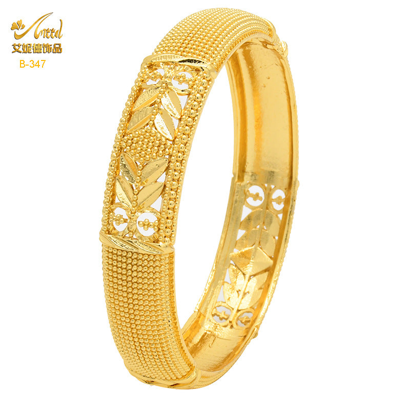 Renevo Middle East India Jewelry Copper Alloy Bracelet Nigeria Bracelet Women's Bracelet Alluvial Gold Bracelet in Stock