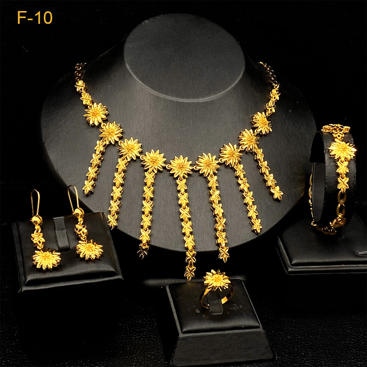 Renevo Ainid Jewelry Earrings 2023 Dubai Jewelry Bridal Necklace Suit Source Factory in Stock