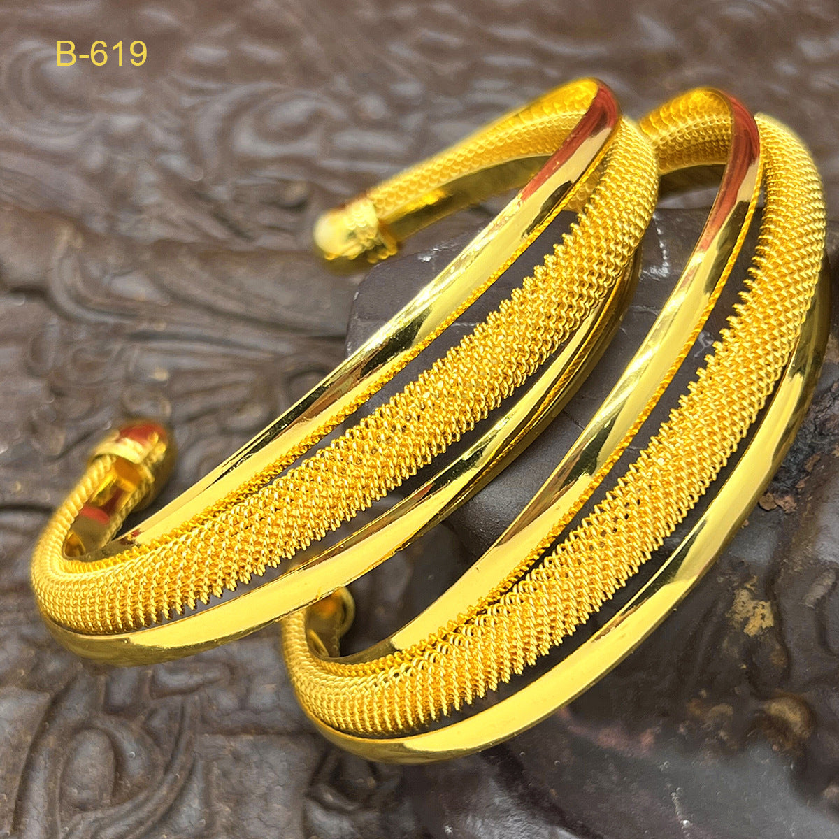 Renevo for Vietnam Placer Gold Ancient Twist Bracelet Fashion Simple Bride Alluvial Gold Bracelet in Stock