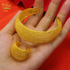 Renevo Popular Bracelet Wrist Ring Bracelet & Ring Set Non-Fading Ring Opening Copper Alloy Bracelet