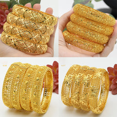 Renevo Middle East Dubai Copper Alloy Bracelet Hot Selling Ladies Alluvial Gold Bracelet Bangles Source in Stock Lot