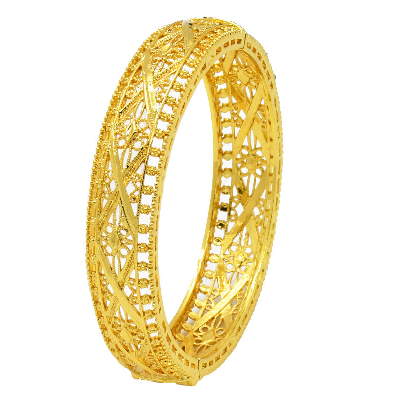 Renevo Hot Selling Dubai Gold Bangles Buckle Open-Ended Bracelet Not Easy to Fade Factory in Stock