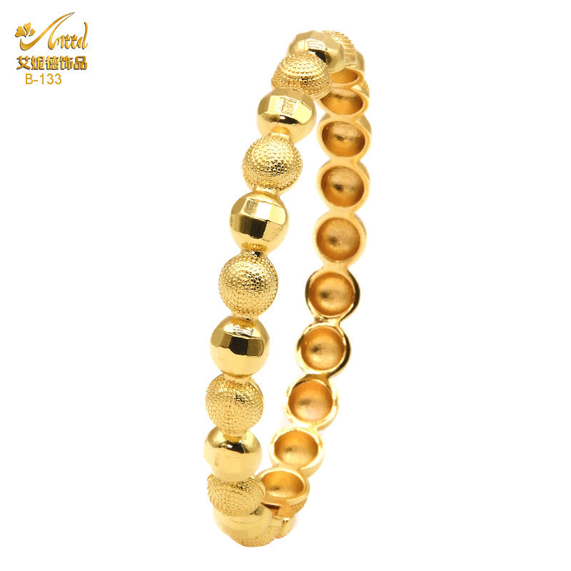 Renevo Dubai 24K Gold Plated Bracelet India Bride Wedding Jewelry Gold Bracelet Middle East Women's Bracelet