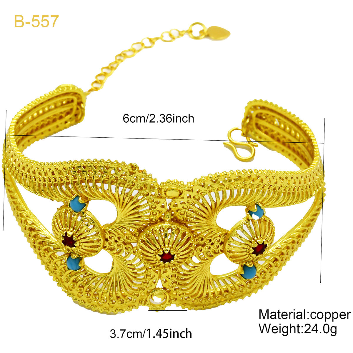 Renevo Vietnam Xinjiang Alluvial Gold Brass Gold-Plated Hollow Flower Ancient Big Bracelet Women's Non-Fading Push-Pull Lotus Seedpod Bracelet