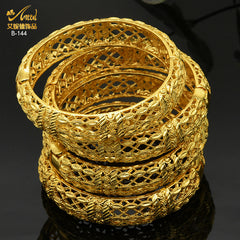 Renevo 24K Bracelet Dubai Bridal Wedding Can Be Open-Ended Bracelet Indian Banquet Ladies Alluvial Gold Bracelet in Stock