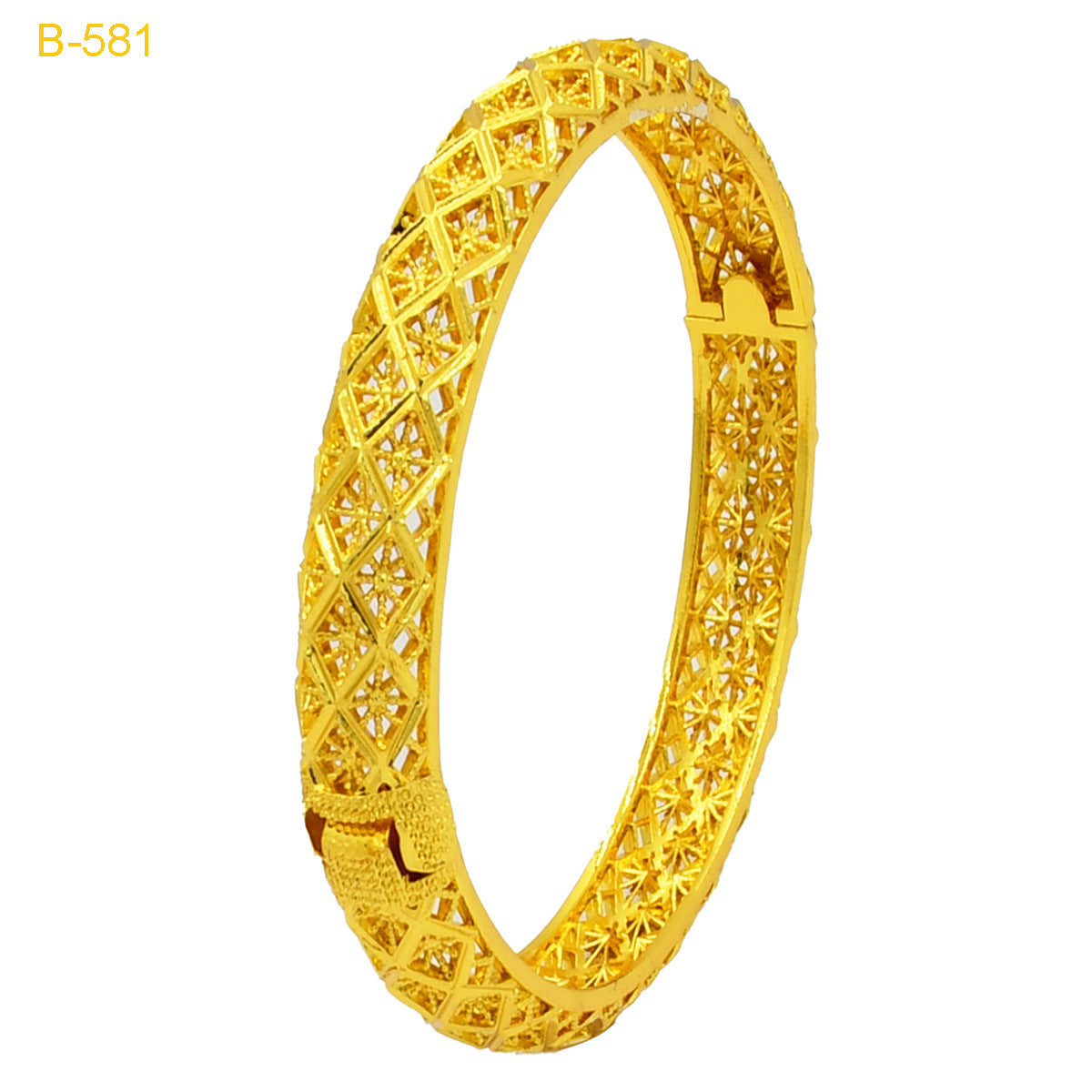 Renevo Fashion Dubai Bride 24K Gold Plated Buckle Open-Ended Bracelet Middle East Women's Gold Bracelet in Stock