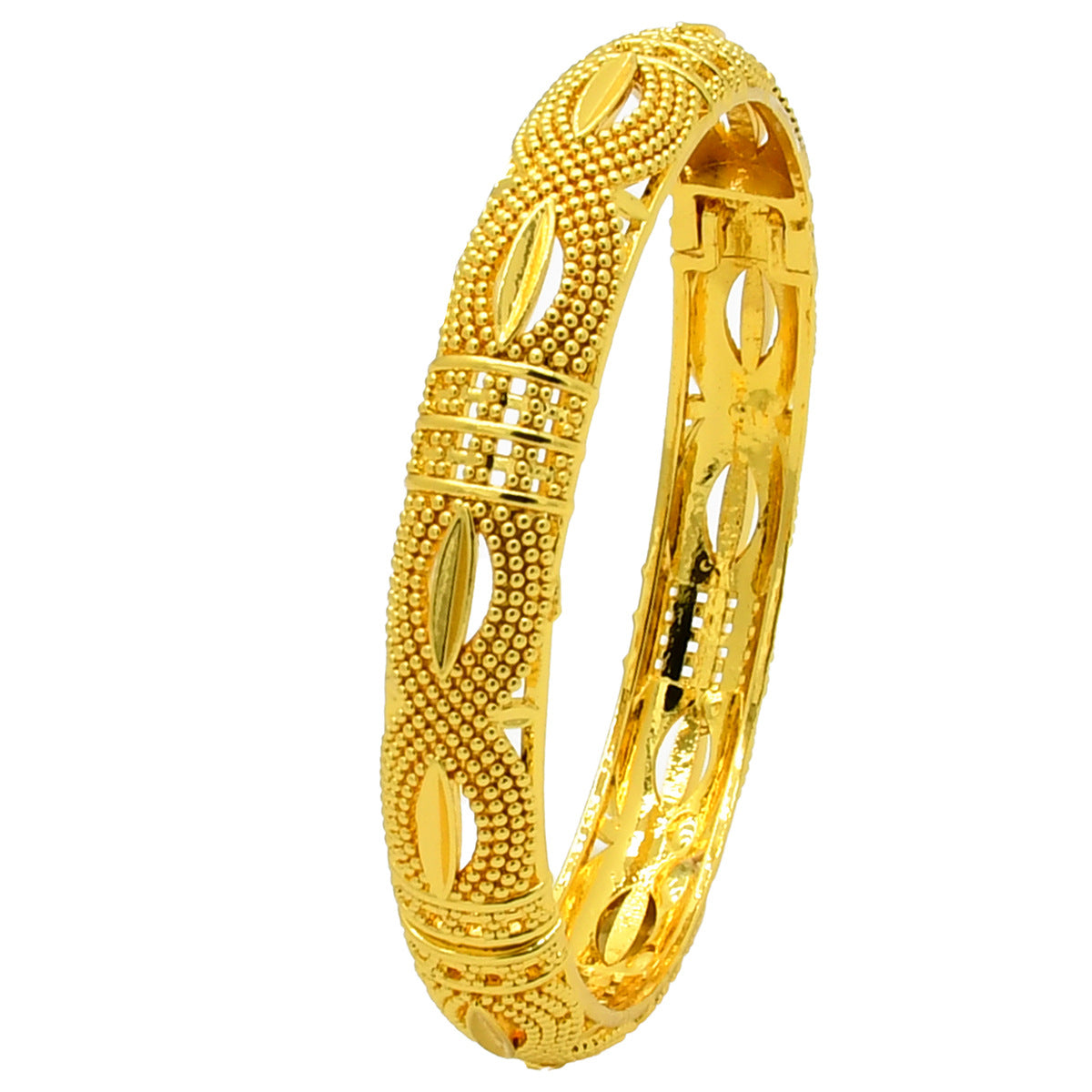 Renevo 24K Gold Middle East Dubai Three-Dimensional Carved Buckle Bracelet Not Easy to Fade Women's Vietnam Placer Gold Bracelet