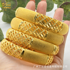 Renevo Ainid Dubai Bride 24K Gold-Plated Bracelet India Middle East Women's Hot Sale Alluvial Gold Bracelet in Stock Lot