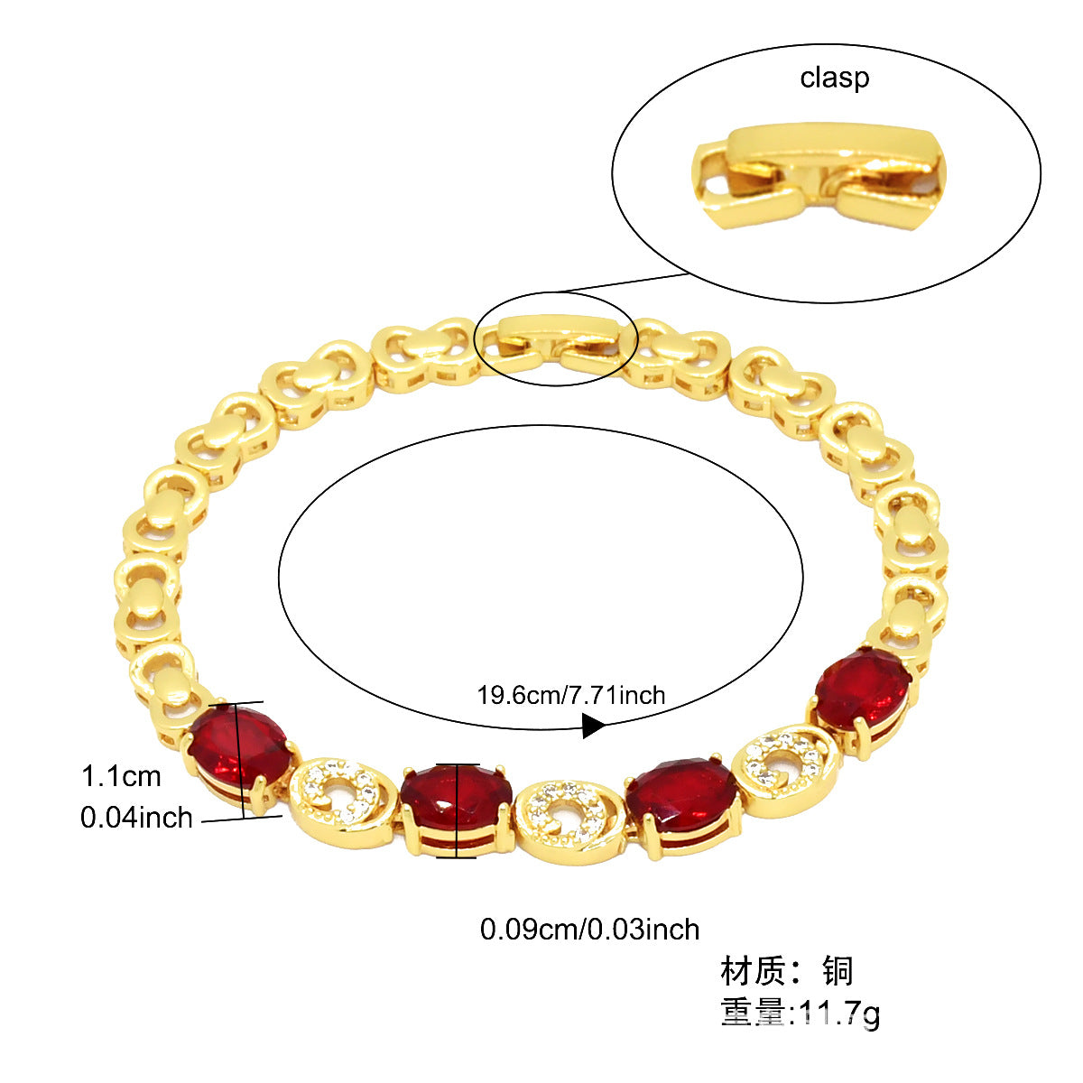 Renevo New Vietnam Placer Gold Affordable Luxury Fashion Bracelet Ornament Women's Gemstone Diamond Bracelet Jewelry