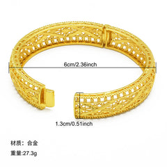 Renevo Hot Selling Dubai Gold Bangles Buckle Open-Ended Bracelet Not Easy to Fade Factory in Stock