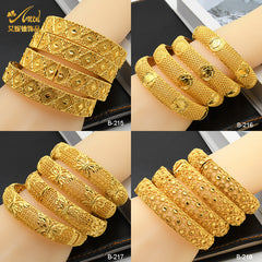 Renevo Dubai 24K Gold Plated Bracelet Nigeria Bride Wedding Jewelry Gold Bracelet Indian Women's Banquet Bracelet