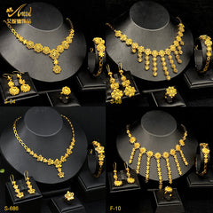 Renevo Ainid Jewelry Earrings 2023 Dubai Jewelry Bridal Necklace Suit Source Factory in Stock