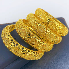 Renevo Fashion Dubai Bride 24K Gold-Plated Bracelet Nigeria Bride Wedding Jewelry Bracelet in Stock