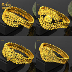 Renevo 2023 Hot Brass Peacock Bracelet Hollow Wheat Leaf Bracelet Imitation Gold Accessories Open Bracelet Jewelry Batch