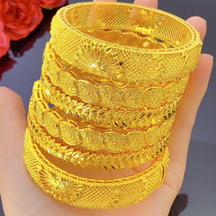 Renevo Xiaohongshu Same Style Vietnam Middle East Alluvial Gold Peacock Bracelet Dubai Bride Wedding Non-Fading Gold-Plated Bracelet