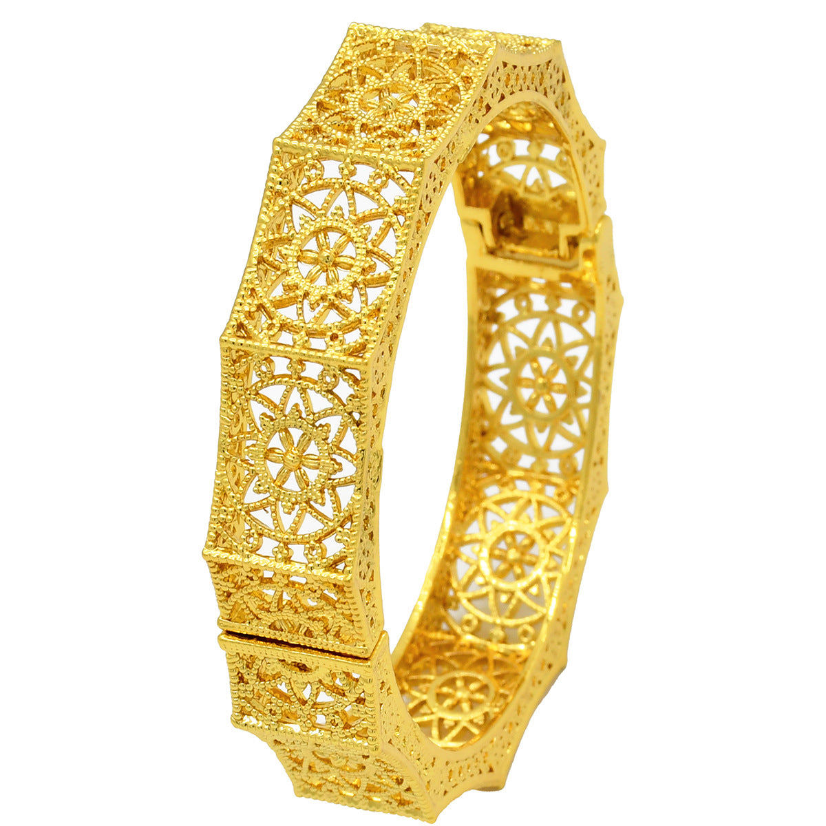 Renevo Dubai Wedding India Nigeria Women's Bride Alluvial Gold Bracelet 24K Gold Plated Bracelet Ornament