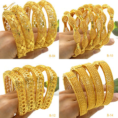 Renevo Alloy Spring Women's Indian Alluvial Gold Jewelry Bracelet Ring Gold-Plated Hollow Ornament Accessories Bridal Bracelet