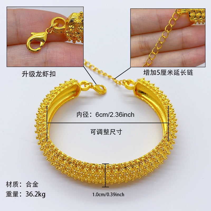 Renevo Middle East Dubai Ornament Bangles Yunnan National Style 24K Gold-Plated Open Chain Bracelet Ornament Ornament in Stock