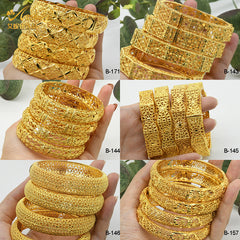 Renevo 24K Bracelet Dubai Bridal Wedding Can Be Open-Ended Bracelet Indian Banquet Ladies Alluvial Gold Bracelet in Stock