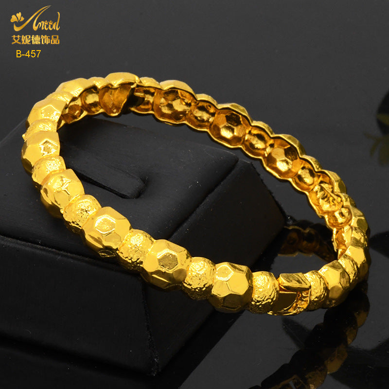 Renevo Dubai 24K Gold Plated Bracelet India Bride Wedding Jewelry Gold Bracelet Middle East Women's Bracelet