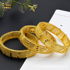 Renevo 24K Alloy Dubai Bridal Bracelet New Popular Middle East Indian Women's Wedding Gold Bracelet in Stock