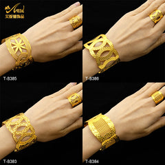 Renevo Indian Jewelry Bracelet 24K Gold Plated Ornament Bracelet Female Nigeria Bracelet Alluvial Gold Bracelet in Stock